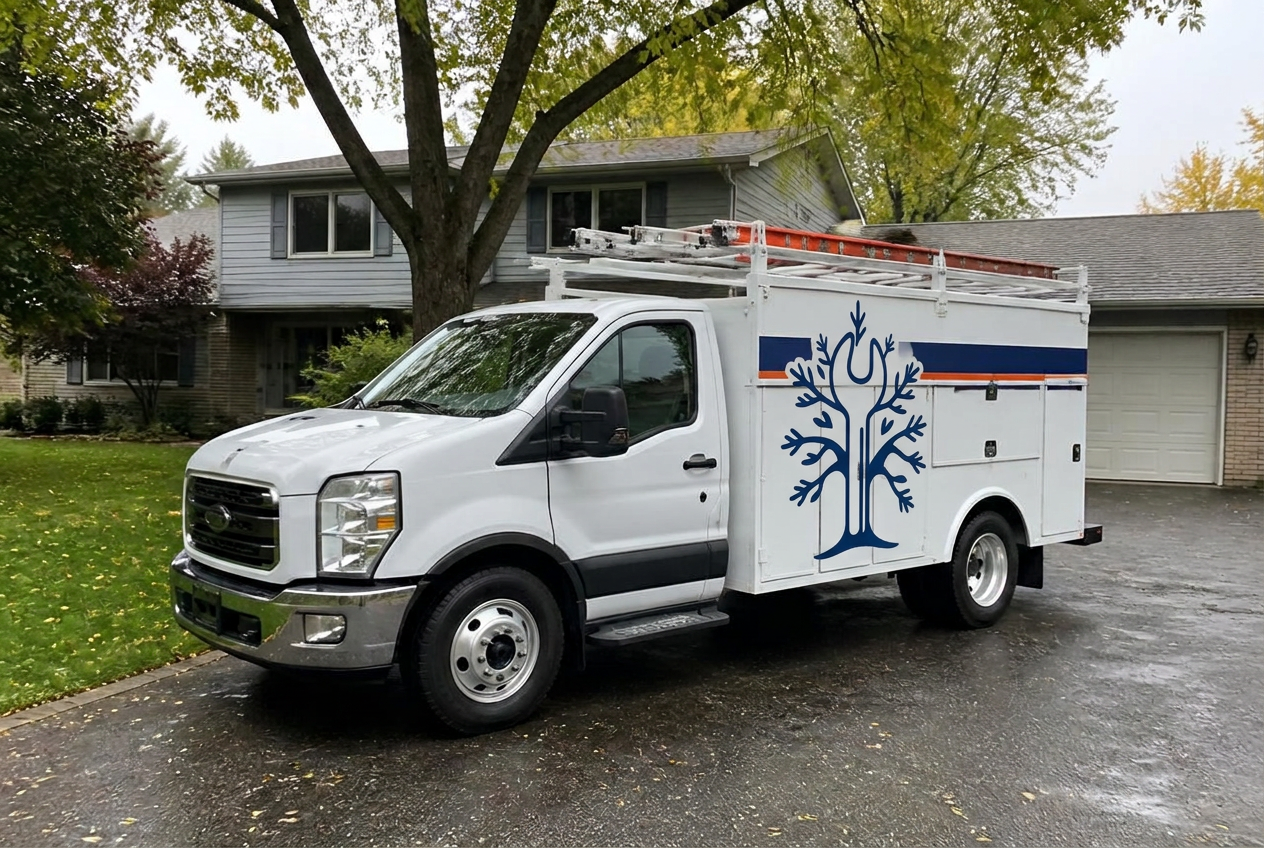 Arbor Lakes Plumbing Co. service truck parked in a Maple Grove driveway